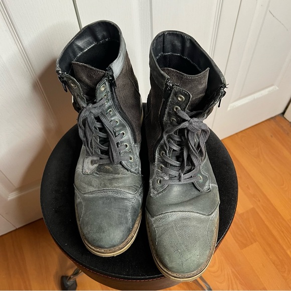 Steve Madden p-buxton men Leather Boots work boots sz 11US 44EU grey - Picture 5 of 11